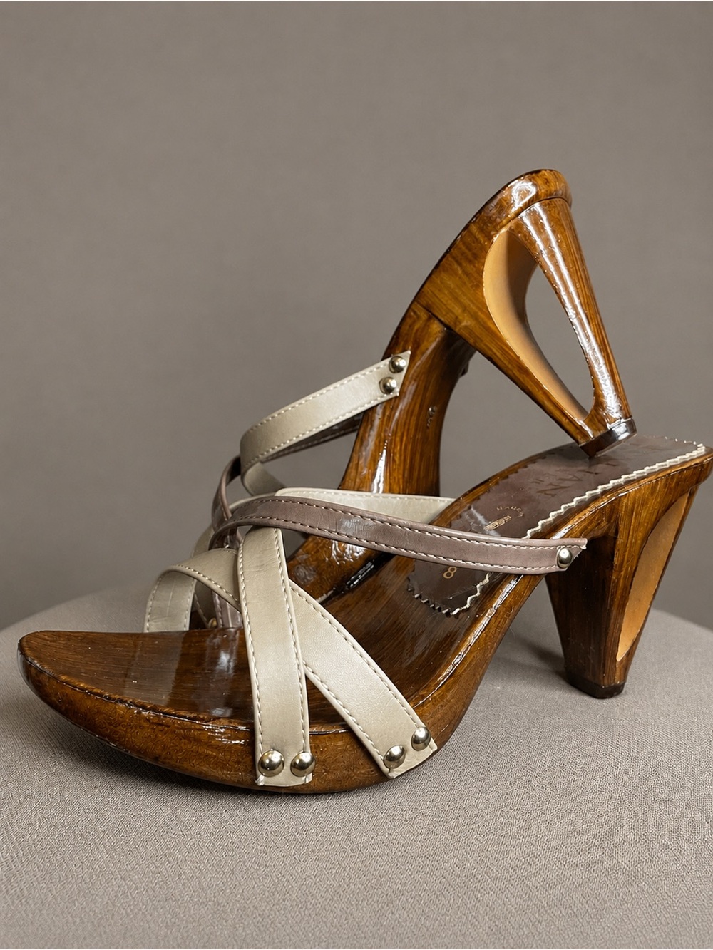 Italian Shoemakers Leather Wood Heel Sandals | Made in Italy | Women’s 8